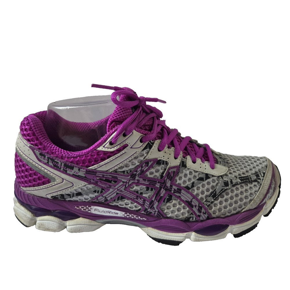 Asics Gel Cumulus 16 Lite-Show Running Shoes T4C5N Purple Black Gray Womens 8.5